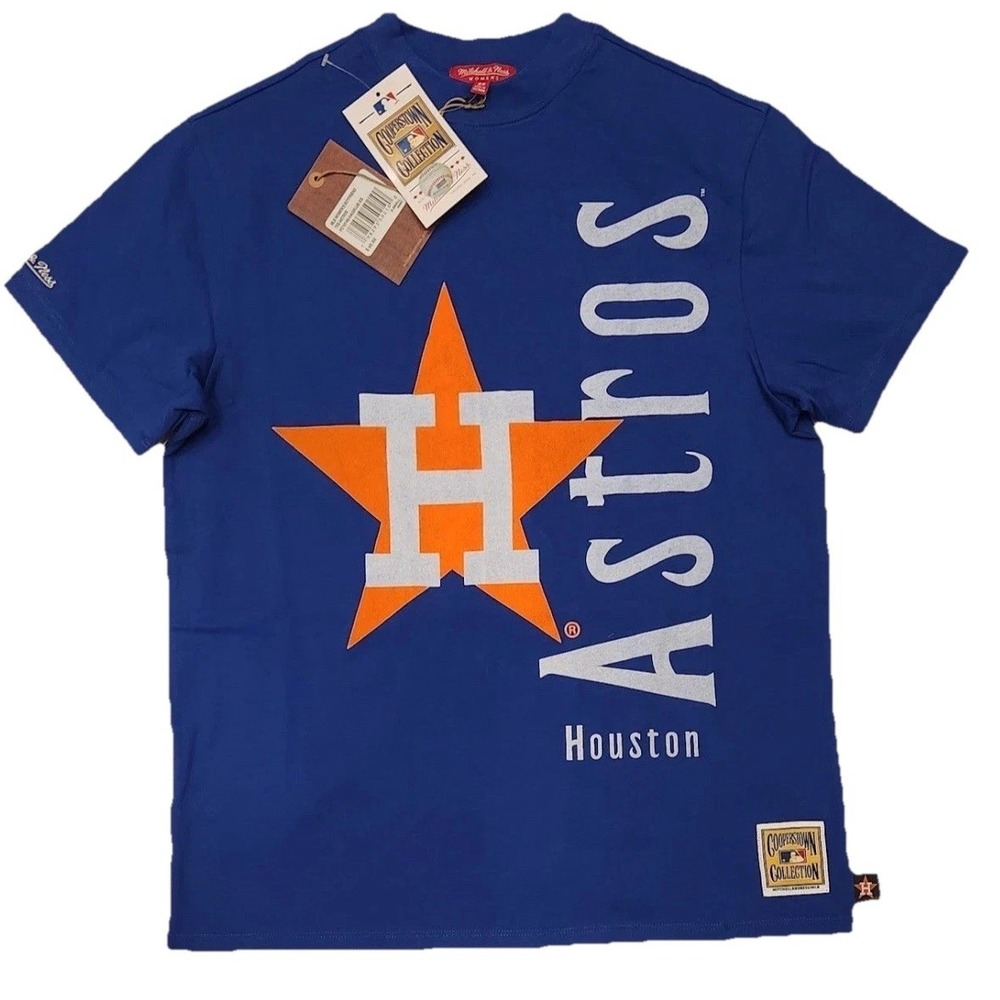 Women's Mitchell & Ness Houston Astros Boyfriend Tee Large‎ MLB Baseball NWT